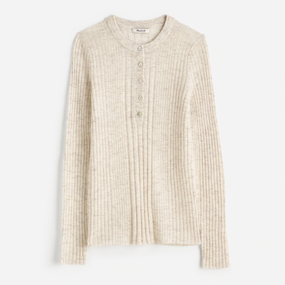 NWOT Madewell Alpaca-Blend Henley Sweater